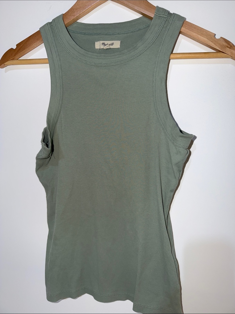 Madewell Sage Green Ribbed Crewneck Tank size xsmall